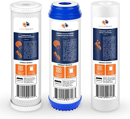 Aquaboon 6 Month Filters Set for AB-RO50G Water Filtration System, AB-1C5M-1G5M-1S5M by Aquaboon