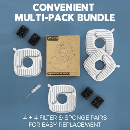 Veken PP Housing Cat Water Fountain Filters, F1, 4 Pack Replacement Filters - Image 7