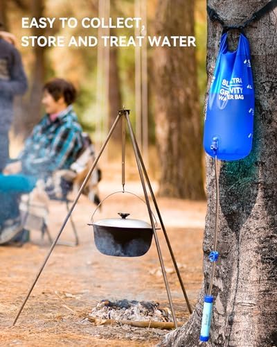 8L Camping Water Filtration System, Protable Gravity Water Filter System Survival for Camping Hiking Backpacking and Emergency Preparedness, 2-Gal Bag, BPA-Free - Image 2