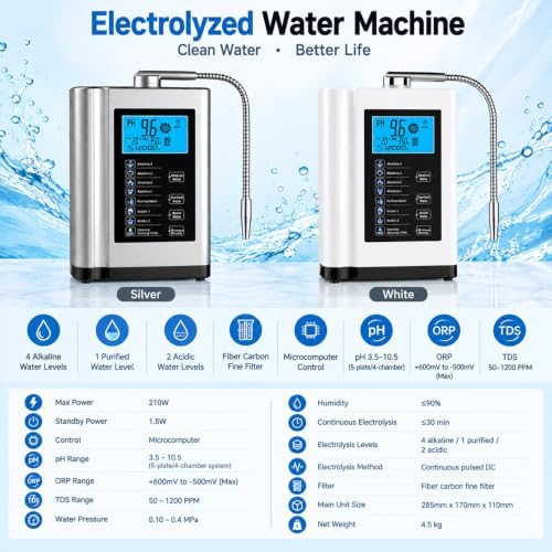 Alkaline Water Ionizer 5 Titanium Plates White - Image 3