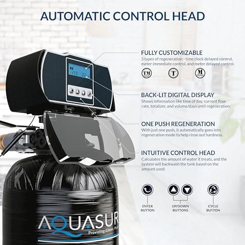 Aquasure Harmony Series 32,000 Grains Whole House Water Softener with High Performance Automatic Digital Metered Control Head | Reduces Hardness and Improves Water Quality | for 1-2 bathrooms - Image 6
