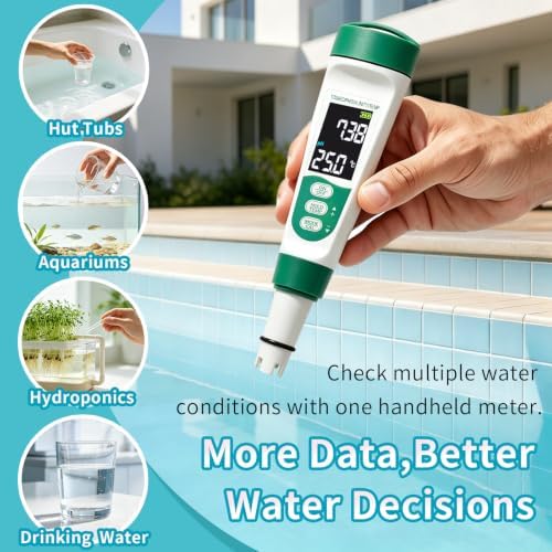 5-in-1 Water Quality Tester, Multiparameter Meter Pool & Aquarium - Image 3