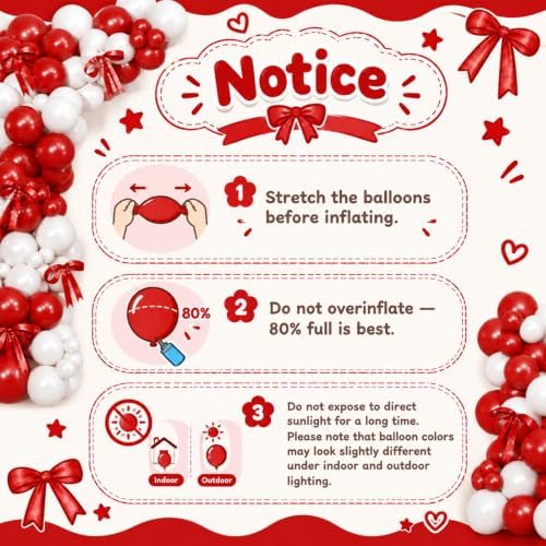 Red and White Balloon Arch Kit for Baby Shower Birthday Decorations - Image 5