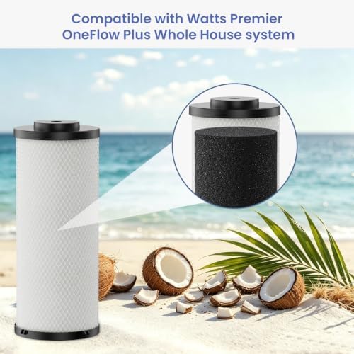 Radial Flow Carbon Block 20-Micron Cartridge filter Replacement Compatible with Watts Premier OneFlow Plus Whole House System Up to 50,000 Gallons 1 Pack - Image 2