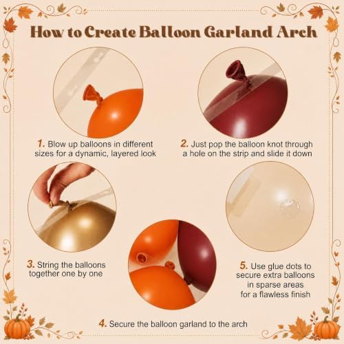 Burgundy Fall Balloon Arch Kit for Autumn Thanksgiving Party Decorations - Image 6
