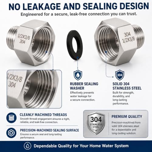 Ceaeso 2 Pack 1/2" Female x 3/8" Male Compression Reducer Adapter - Image 5