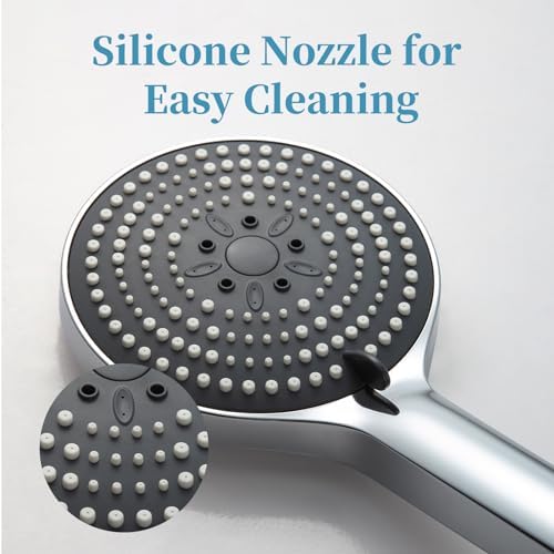 OFFO Handheld Shower Head Set, 6-Mode High Pressure Handheld Sprayer with 60 in Stainless Steel Shower Hose, High Flow Large Powerful Boosting Handheld Showerhead for Low Water Pressure, Chrome - Image 7