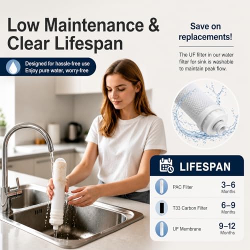 Vortopt F11 Countertop Water Filter System, 3 Stage Filtration, Silvery - Image 4