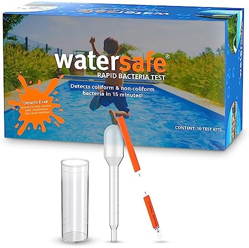 Pool and Spa Rapid Bacteria Test by Watersafe, Detects Down to 1 Bacteria/μL, including E. coli, Salmonella and More, Pack of 10 by Watersafe