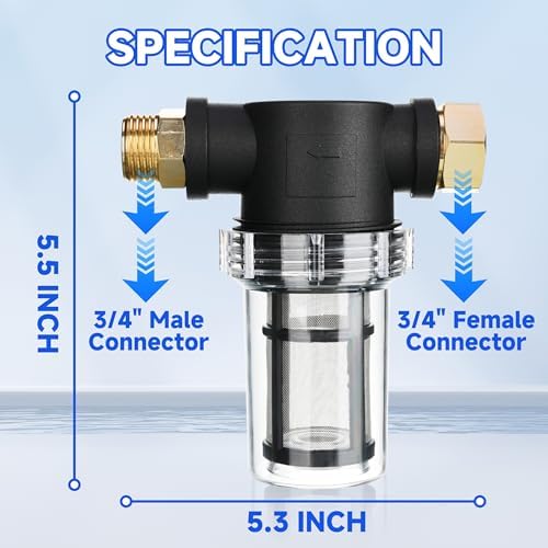 M MINGLE Garden Hose Filter for Pressure Washer Inlet, 2 Pcs - Image 3