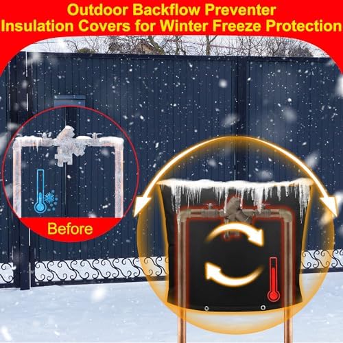 Backflow Preventer Insulation Weatherproof Covers, Pressure Vacuum Breaker Valve Insulated Covers Winter Freeze Protection, Outside Irrigation Sprinkler System Pipe Bag Pouch, 40" W x 36" H - Image 6