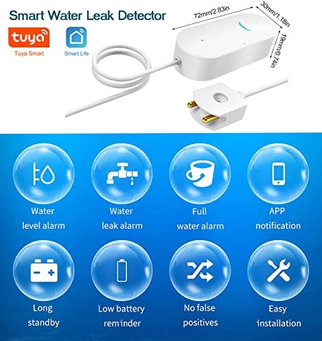 WiFi Water Sensor Leak Detector: Smart Water Leak Detector, TUYA Smart Water Leak Sensor, Wireless Water Level Sensor with App Alerts and Remote Monitor, Water Detectors & Alarms for Home,Basement - Image 2