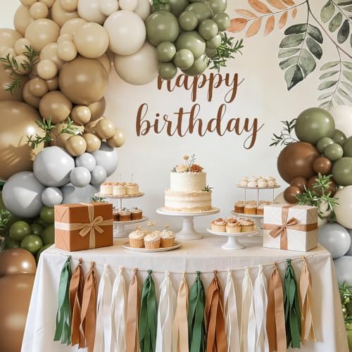 Brown Sage Green Balloon Arch Kit for Safari Jungle Baby Shower Decorations - Image 6