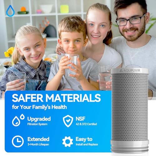 Faucet Mount Water Filter Replacement Cartridge, 8-Stage Filtration, Reduces Chlorine, Taste and Odor, Easy Installation, Silver Gray, Pack of 4 - Image 5
