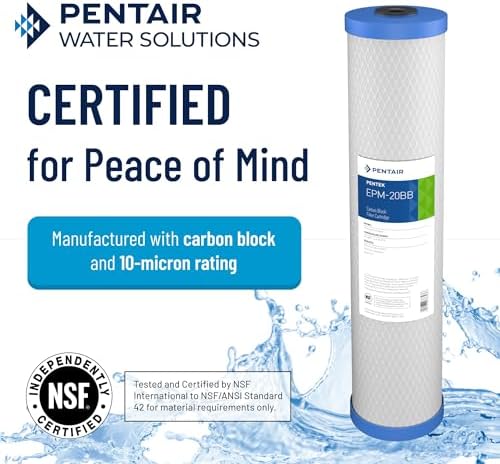 Pentair Pentek EPM-20BB Big Blue Carbon Water Filter, 20-Inch, Whole House Modified Epsilon Carbon Block Replacement Cartridge with Bonded Powdered Activated Carbon (PAC) Filter, 20" x 4.5", 10 Micron - Image 3