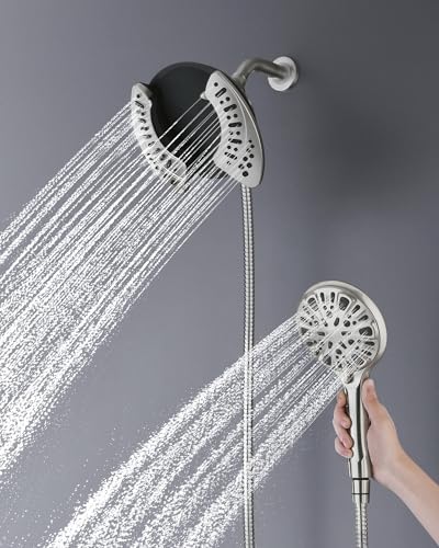 INAVAMZ 2 in 1 Shower Head with Handheld Combo High Pressure Nickel 1.8 GPM - Image 2