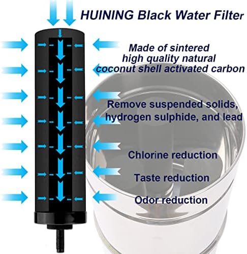 Huining Black Water Filtration System with Fluoride Filters for Purification - Gravity Water Filter for Survival - Image 4
