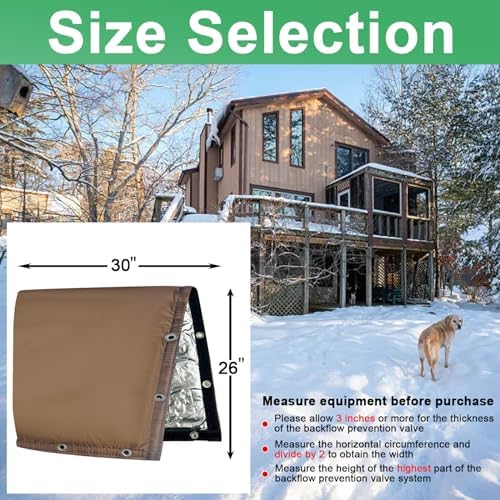 Backflow Preventer Insulated Cover (5˚F) Thick 6-Layer Fabric Pipe Insulation Cover (UV Coated) Winter Freeze Protection,for Water Well Pump Covers and Sprinkler Valve Covers (30" W X 26" H) - Image 4