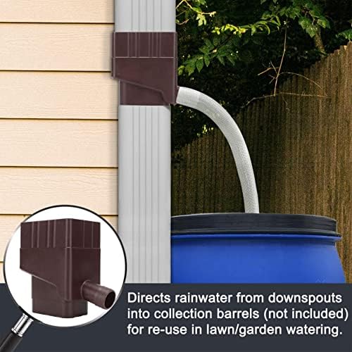 Rain Collection, Rainwater Collection System, 40 Inch Hose Professional Reusable Rain Water Storage Containers Water Diverter System for Lawn Watering (Dark Brown) - Image 2