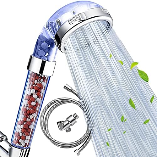 Nosame Shower Head with Hose and Bracket, Filter Filtration High Pressure Water Saving 3 Mode Function Spray Handheld Showerheads for Dry Skin & Hair by Nosame