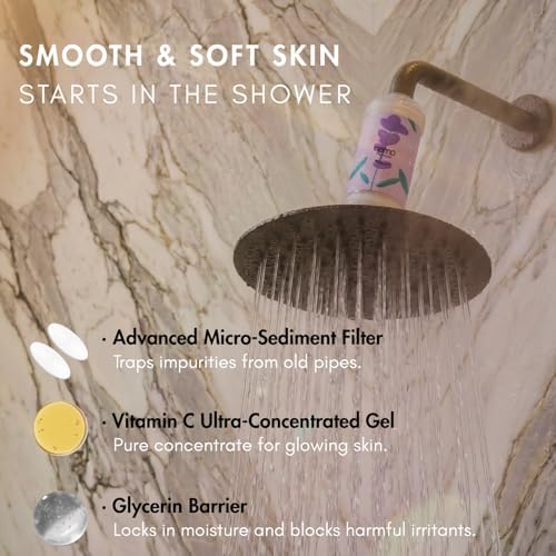 NEMOFILTER Vitamin C Shower Filter for Hard Water, Removes Chlorine, Metals - Image 3