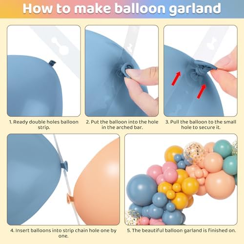 Amandir 153pcs Boho Rainbow Balloon Arch Garland Kit Different Sizes - Image 4