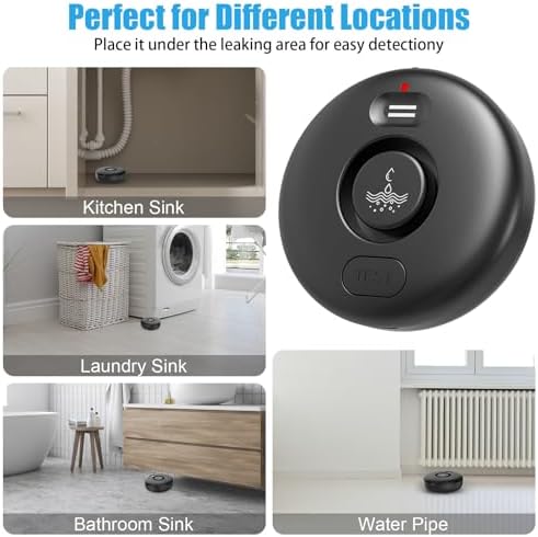 RUIKORING 5 Pack Water Leak Alarm Detector, 0-120dB Adjustable, IP67 - Image 4