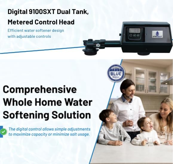 AFWFilters Fleck 9100SXT Dual Tank Water Softener, 96K Grain Total - Image 2