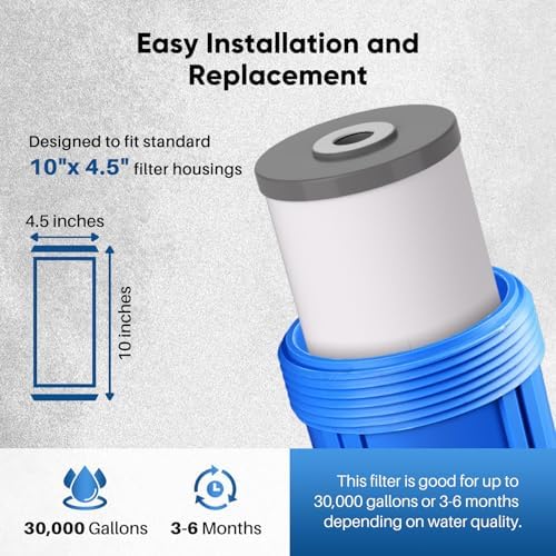 PUREPLUS 10" x 4.5" Whole House Heavy Metal Reduction Water Filter,3 PACK - Image 6