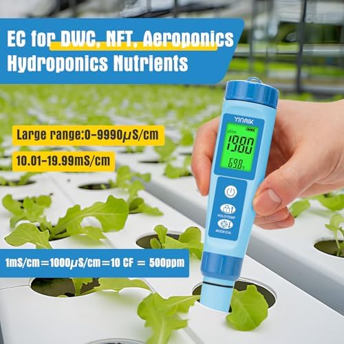 YINMIK Water pH Meter, Digital 4 in 1 pH Temp EC TDS Meter for Hydroponics - Image 4