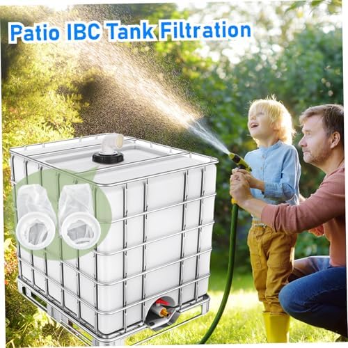 2Pcs Rain Water Filter, 8 Inch IBC Lid Filter, Nylon IBC Tote Cover, Stretchy Reusable Tote Lid for Mounting on Container Rainwater Tank - Image 2