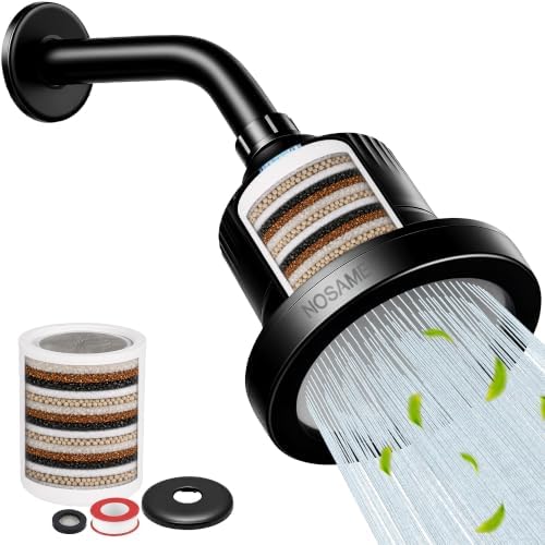 Nosame Shower Head with Filtered - High Pressure for Hard Water,Matte Black by Nosame