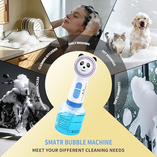 Electric Dog Shampoo Dispenser, Rich Foam, Panda Design (2 Charging Cables) - Image 4