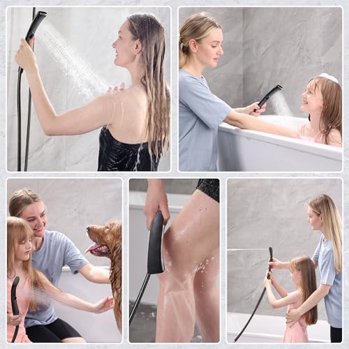 BRIGHT SHOWERS High Pressure Dual Shower Head Combo, Oil Rubbed Bronze Rainfall Showerhead with Detachable Handheld, 60" Stainless Steel Hose, Four Spray Settings - Image 5