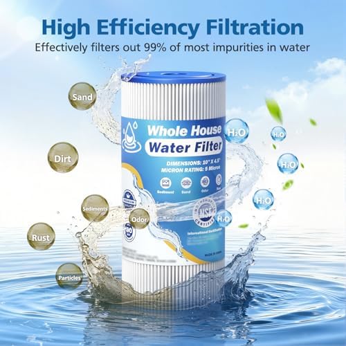 5 Micron 10" x 4.5" Whole House Water Filter Compatible with GE FXHSC - Image 5