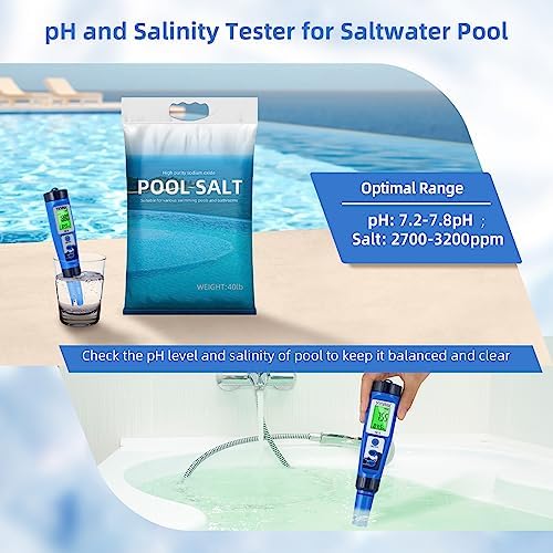 YINMIK pH Salt Meter 5 in 1 pH TDS EC Salinity Tester for Pool Spa Aquarium - Image 4