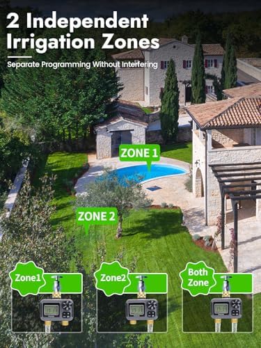 Insoma 2-Zone Water Hose Timer Brass Inlet/Outlet, Sprinkler Timer - Image 2
