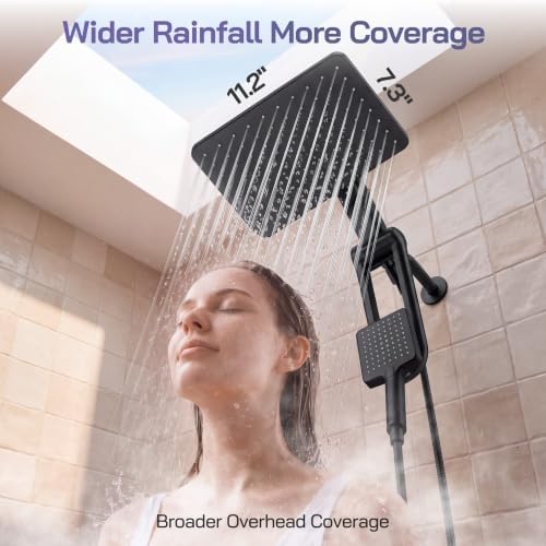 HOPOPRO High Pressure Filtered Shower Head with Handheld Combo, Black - Image 3