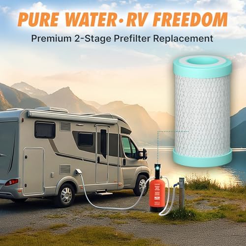 RV Water Softener Prefilter Replacement - 5-Micron, 2-Stage Filtration with Coconut Shell Carbon Block - Image 2