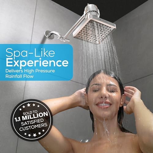 SparkPod Rain Shower Head, 6 Inch Square, Luxury Polished Chrome Finish - Image 2