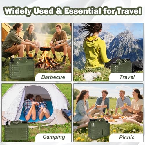 REDCAMP 4 Gallon/15L Portable Water Container with Spigot, Green 4 Pack - Image 6