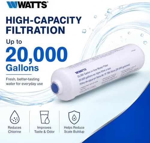 Watts Premier 20000 Gallon Inline Water Filter 1/4" Brass Connectors - Image 2