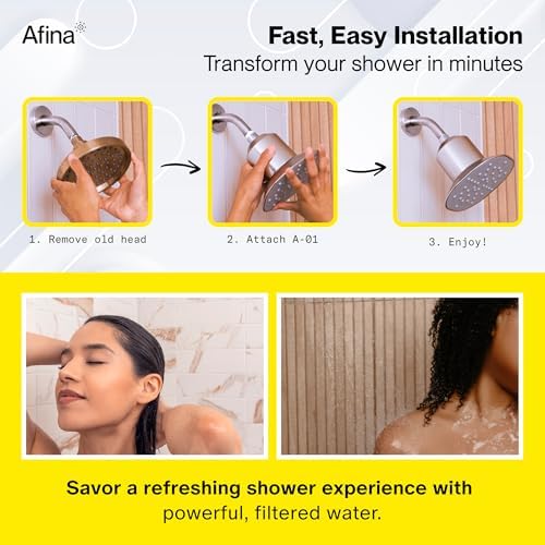 Afina Replacement Filter for Filtered Shower Head, Hard Water - 1 Pack - Image 6