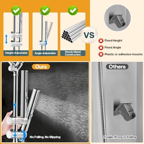 High Pressure Rain Shower Head with Handheld, Dual Shower Combo - Image 6