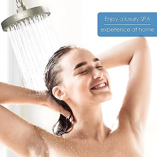 6" Rain Shower Head & 6" Shower Arm, Luxury Brushed Nickel Finish - Image 2