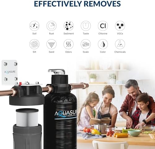 Aquasure Fortitude Lite Series 800,000 Gallons High Performance Whole House Water Treatment System with KDF55/GAC Media and 20" Pleated Sediment Filter | Removes 99% of Contaminants, 1-3 Bathrooms - Image 4