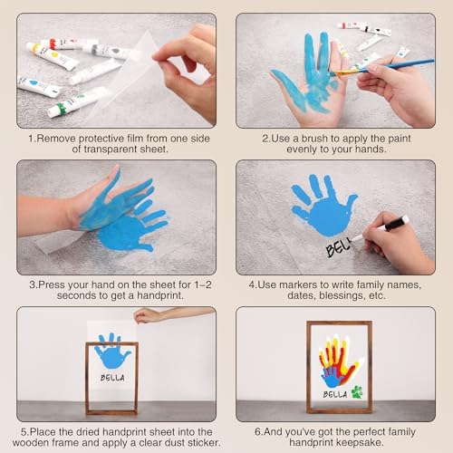 Family Handprint Kit for 4, Hand Print Keepsake Frame DIY Craft Gift - Image 7