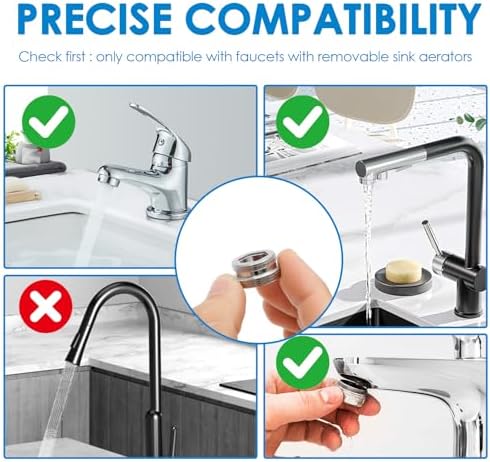 16Pcs Faucet Adapter with Rubber Sealing Rings - Brass Aerator Male Female Faucet Adapter to Connect Garden Hose, Water Filter, Standard Hose via Diverter - Image 5