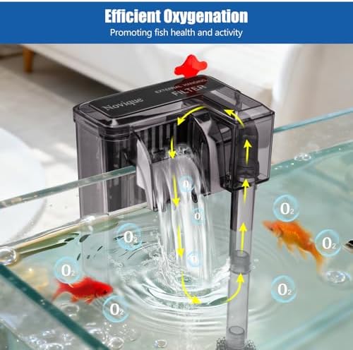 HOB Slim Aquarium Filter for Up to 5 Gallon Tank Ultra-Quiet Fish Tank Power Filter Flow Adjustable Suitable for Saltwater and Freshwater 42 GPH 3W - Image 6