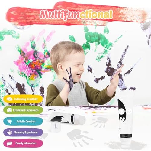 Nabance Baby Hand and Footprint Paint, Sponge Head, Baby Safe Paint, White - Image 3